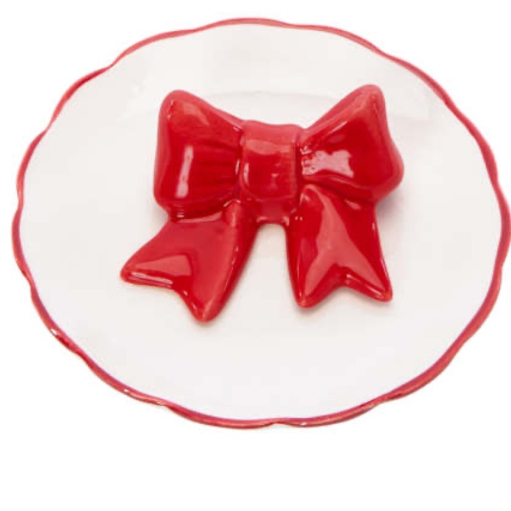 Red Bow Ceramic Ring Dish